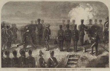 Edinburgh Artillery Volunteers Practising at Leith Fort